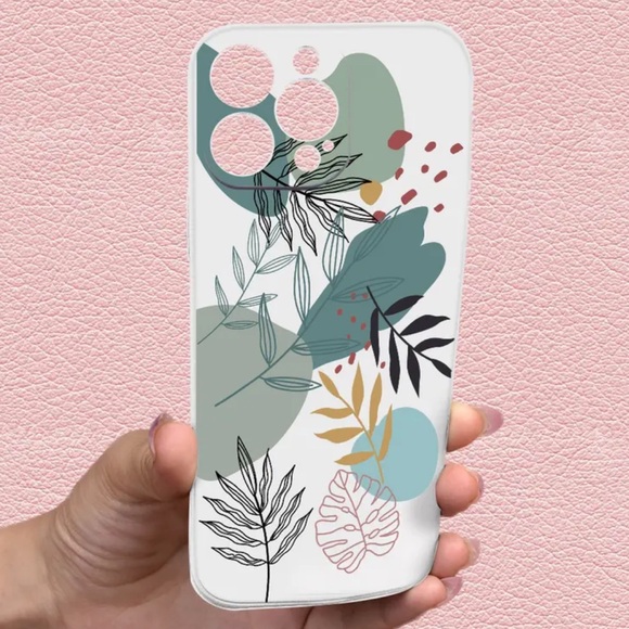 [Free add on item] Tropical Leaf Plant Print iPhone15 Pro Cover - Picture 2 of 5